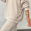 Women's Solid Color Fashion Casual Suit with Side Slits