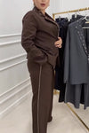 Women's Elegant Lapel Diamond Embellished Suit Commuter Suit