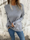 Casual Round Neck Long Sleeve Top