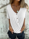 Women's Casual Solid Twist Front Blouse