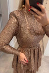 Women's Holiday Party Sequin Layered Dress