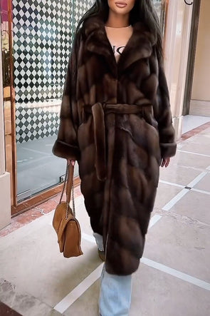 Women's Casual Light Luxury Warm Lapel Fur Coat