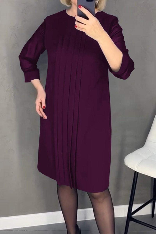 Women's Casual Solid Pleated Dress