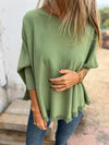 Casual Round Neck Lace Top