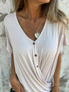 Women's Casual Solid Twist Front Blouse