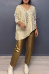 Women's V-neck Long-sleeved Sequin Two-piece Set