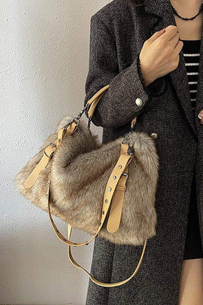 Women's Vintage Plush Shoulder Bag