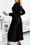 Women's Casual Solid Color Velvet Pleated Dress