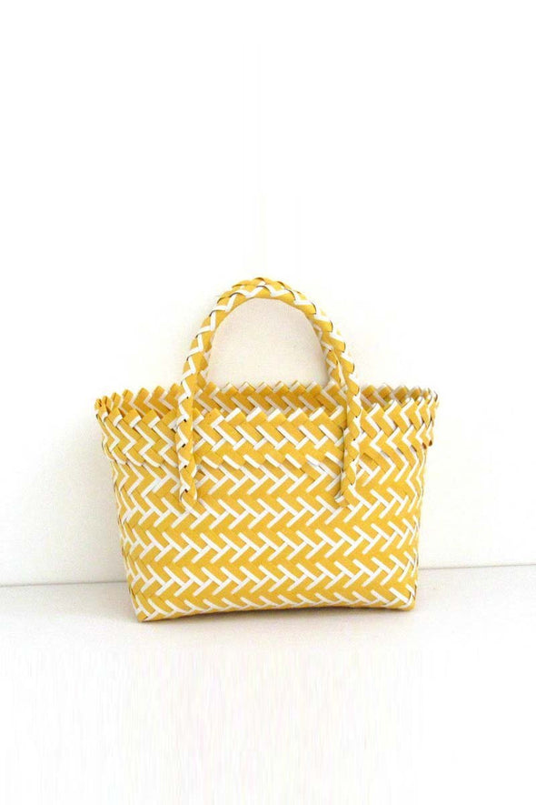 Candy color woven tote bag plastic woven beach bag