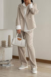 Women's Casual Lapel Solid Color Suit Two Piece Suit