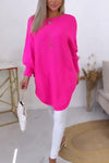 Women's Casual Solid Color Round Neck Irregular Hem Sweater