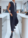 Sleeveless Contrast Color Women's Jumpsuit