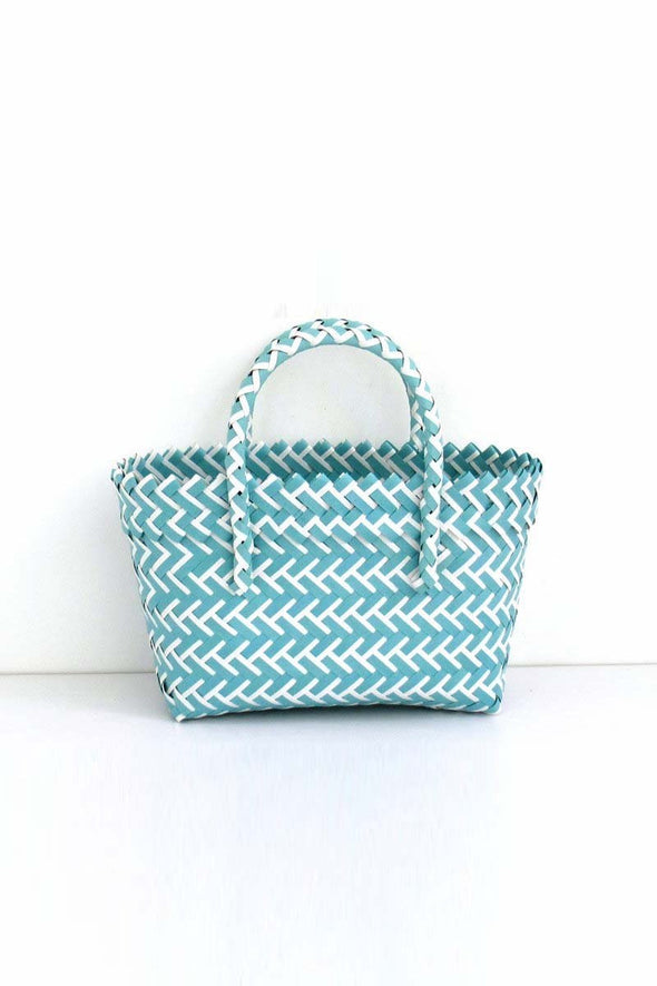 Candy color woven tote bag plastic woven beach bag