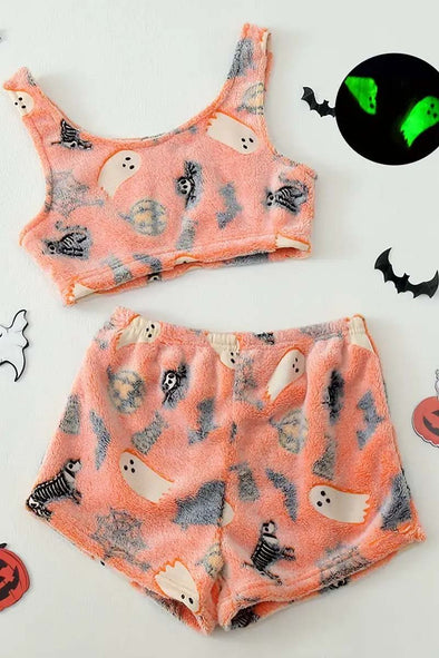 Women's Halloween Glow-in-the-Dark Pajamas Set