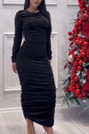 Women's Elegant Slim Fit Velvet Dress