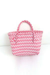 Candy color woven tote bag plastic woven beach bag