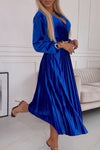 Women's Casual Solid Color Velvet Pleated Dress