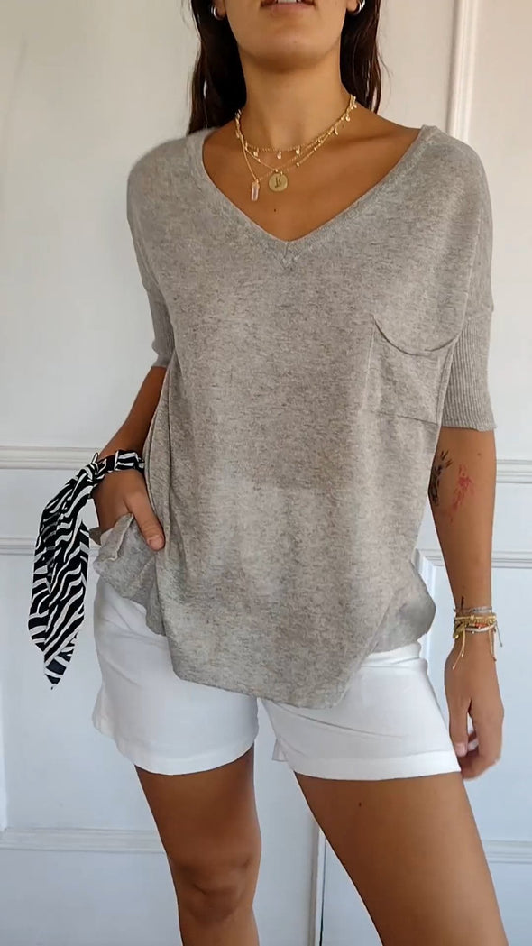 V-neck Short-sleeved Comfortable Top