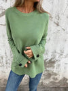 Casual Round Neck Long Sleeve Top