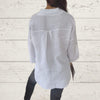 Women's Solid Color Button-down Cotton Linen Blouse Cardigan Shirt