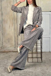 Women's Casual Lapel Corduroy Two-piece Suit