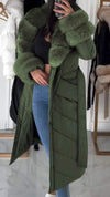 Women's Furry Long Warm Casual Cotton Coat