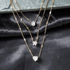 Multi-layered Five-pointed Star Heart Drop Vintage Necklace