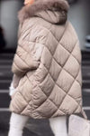 Women's Winter Solid Color Zip-up Hooded Warm Coat