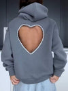 Women's Heart Hollow Long Sleeve Hoodies