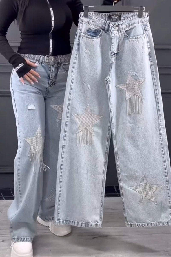 Women's Casual Diamond Star Jeans