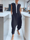 Sleeveless Contrast Color Women's Jumpsuit