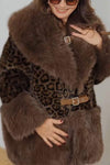 Women's Casual Leopard Plush Coat