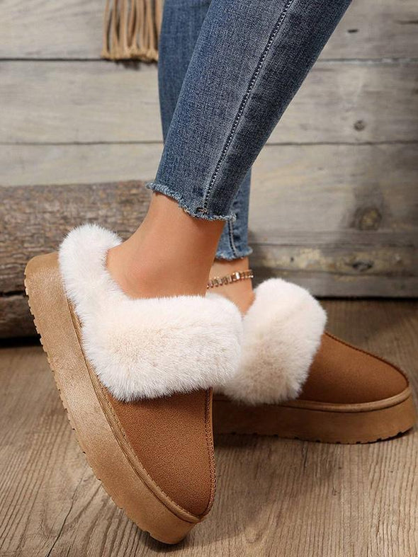 Women's Plush-lined Slip-on Low-cut Comfortable Snow Boots