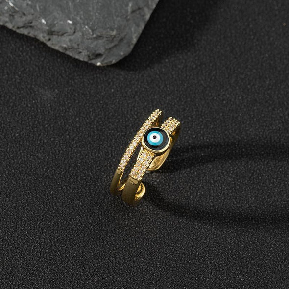 Colored Zircon Devil's Eye Open Ring