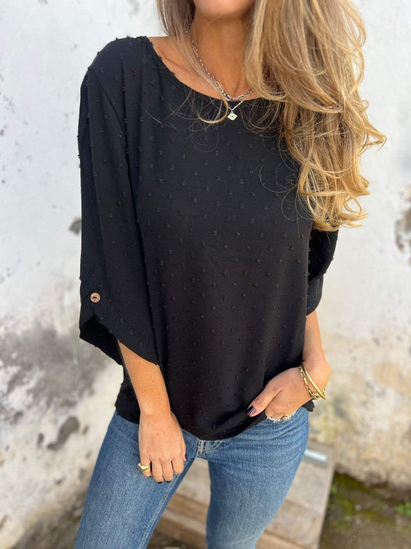 Women's Round Neck Mid-sleeve Casual Top