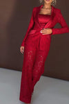 Women's Elegant Solid Color Lace Two-piece Suit