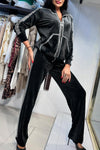 Ladies Casual Hot Diamond Velvet Zipper Suit