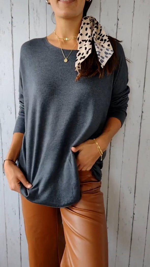 Round Neck Long Sleeve Comfortable Top