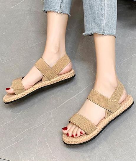 Women's Espadrille Flat Sandals Casual Solid Color Shoes