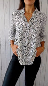 Lapel Single-breasted Spotted Printed Shirt