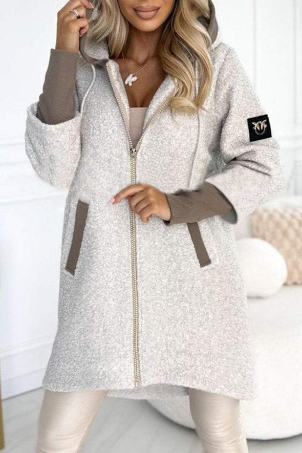 Women's Fashionable Hooded Long-sleeved Casual Coat