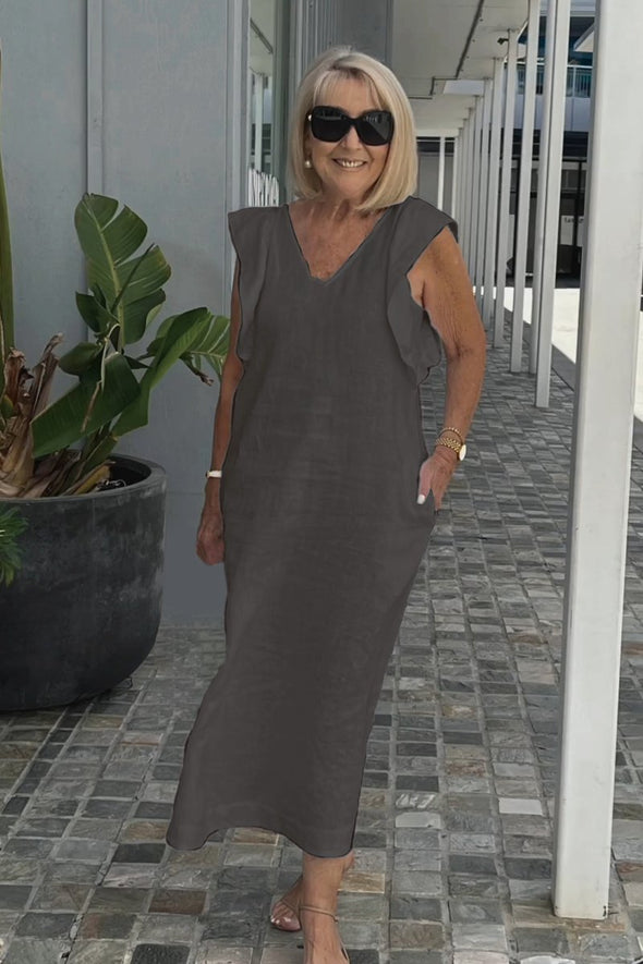 Cotton and linen casual dress