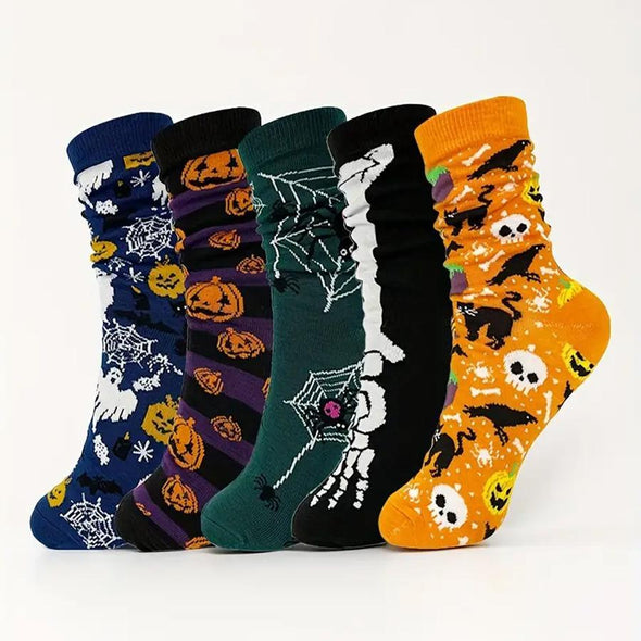 Men's and Women's Halloween Cartoon Print Casual Socks