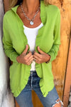 Women's Casual Simple Solid Color Ruffled Knitted Cardigan