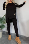 Women's Round Neck Long Sleeve Sweatshirt Suit