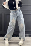 Women's Casual Diamond Star Jeans