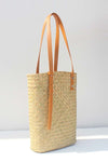 Simple shoulder bag, hand-woven niche design, hand-held beach bag for women