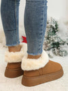 Women's thick-soled cuffed velvet snow boots