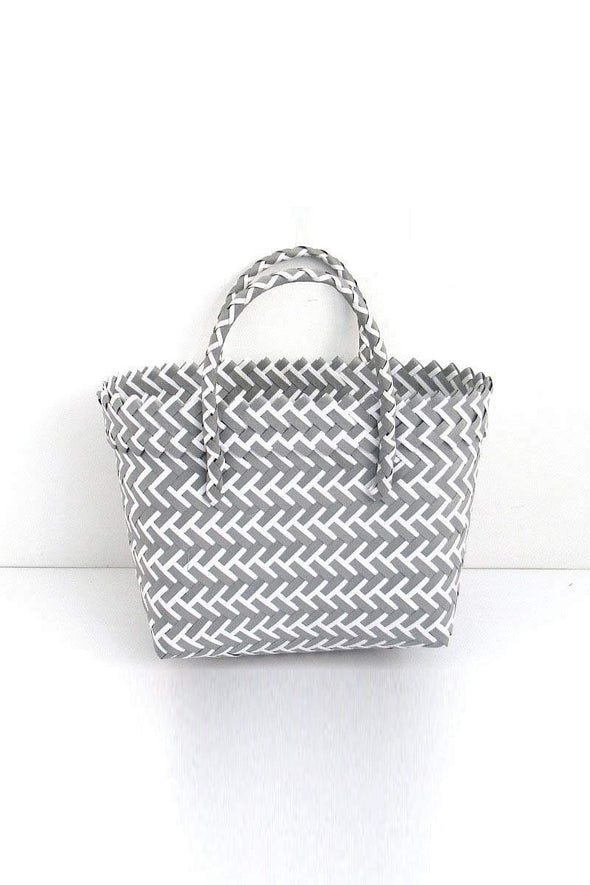 Candy color woven tote bag plastic woven beach bag