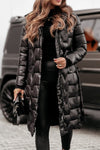 Women's Winter Mid-length Zipper Hooded Warm Coat